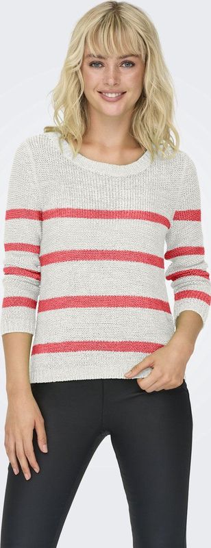 ONLY - Truien & Sweaters - Wit - Gebreide Pullover - O-hals - Lange Mouwen