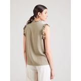 Blouse - Mélange - Viscose - Mouwloos - Opstaande Kraag