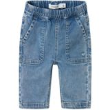 Denim - Regular-Fit Jeans - Blauw - Katoen - Verstelbare Taille