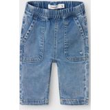 Denim - Regular-Fit Jeans - Blauw - Katoen - Verstelbare Taille