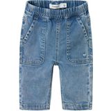 Denim - Regular-Fit Jeans - Blauw - Katoen - Verstelbare Taille