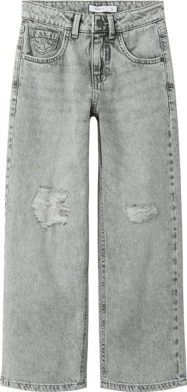 Jeans - Wijde Pijpen - Hoge Taille - Vernield Effect - 50% Katoen
