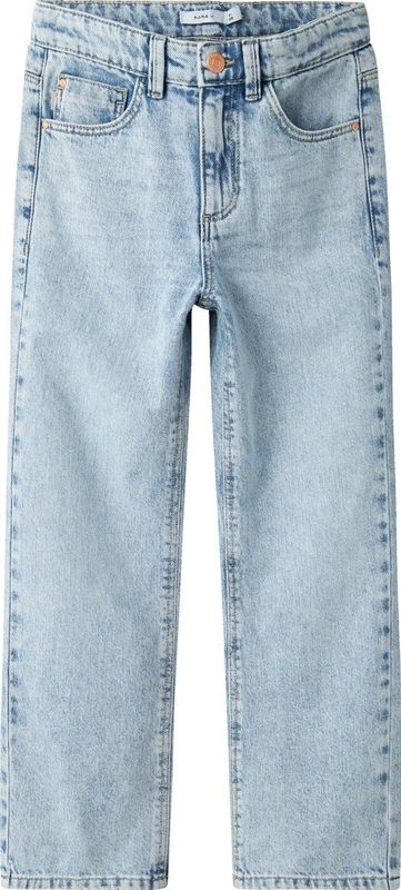Jeans - Straight Fit - Hoge Taille - Blauw - 50% Katoen, 50% Biologisch Katoen