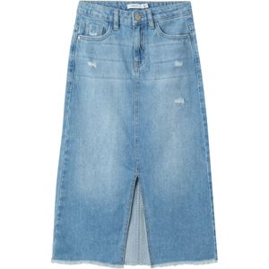 Name it kids Nkfkat DNM 3724-Be Noos meisjes lange rok, licht jeansblauw, 122, Lichtblauw jeans