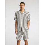 SLHSal - Overhemd - Gestreept - Katoen - Comfort Fit - Halve Mouw