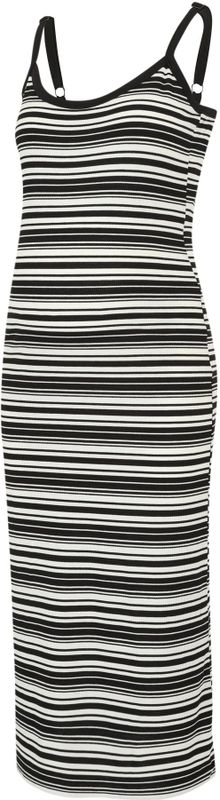 MAMALICIOUS - MLSARAFINA - Zomerjurk - Zwart/Offwhite - Gevoerde Zoom/Rand, Jersey, Spaghettibandjes