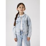 Name It Spijkerjas - Noos - NkfMila - Light Blue Gebleekt Denim - Name It - 6 jaar (116) - Spijkerjas