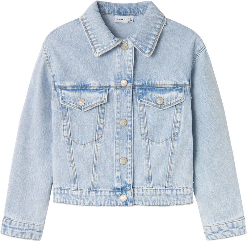 Name it kids Nkfmila DNM 8510-Za Noos meisjesjas, Lichtblauw gebleekt denim