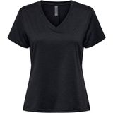 Only Play - Core - T-shirt - Zwart-multicolour - Sportkleding Met V-hals En Korte Mouwen