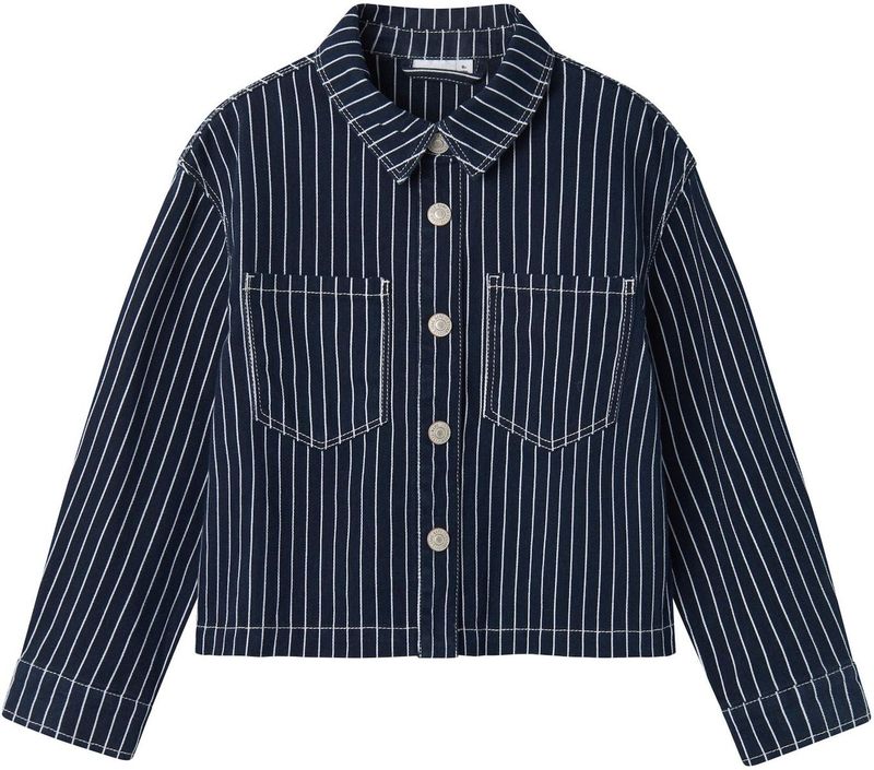 Name It Spijkerjas - NkfZoe - Navy Blazer Strepen - Name It - 8 jaar (128) - Spijkerjas