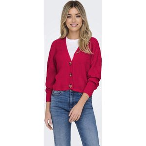 ONLY Gebreid vest 'ONLCarol'  donkerrood