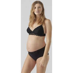 Hipsters - Zwart - Biologisch Katoen - Hoge Taille met Kantdetail