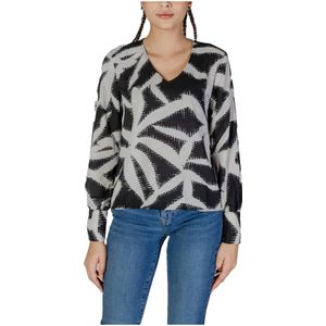 Jacqueline de Yong - V-Neck Long Sleeve Blouse - Zwart - Polyester