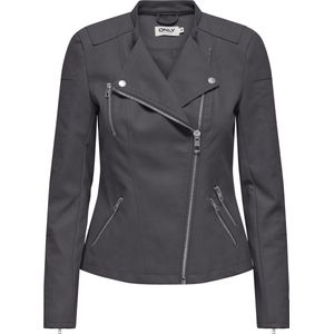 Onlava - Jas - Synthetisch Leer - Biker Kraag - Lange Mouwen - Asymmetrische Ritssluiting