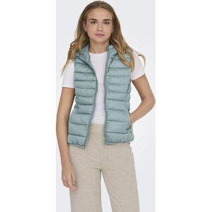 Only - Onlnewtahoe - Gewatteerd Gilet - Grijs - Hoge Opstaande Kraag