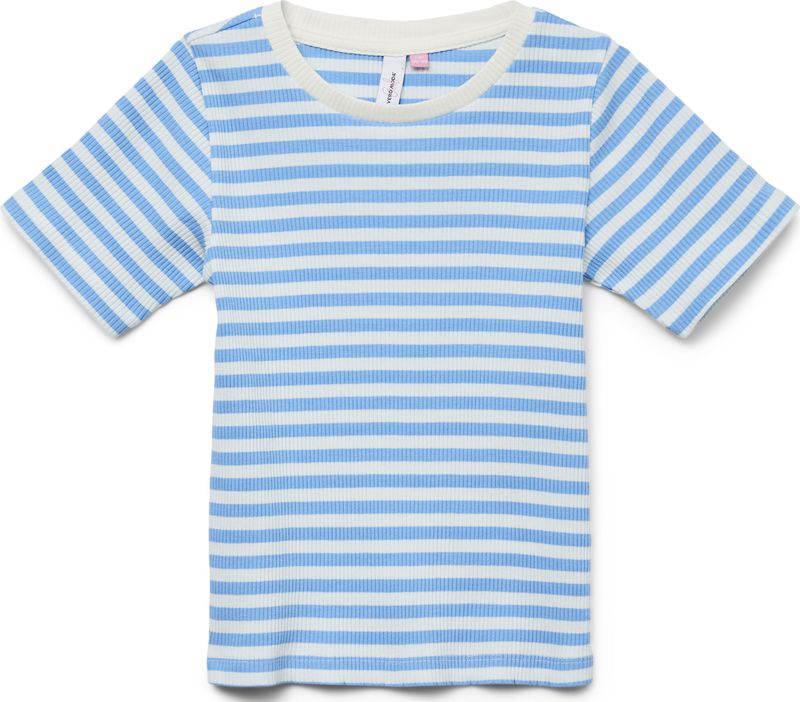 T-shirt - Gestreept - Jersey - Ronde Hals - Kwartmouw