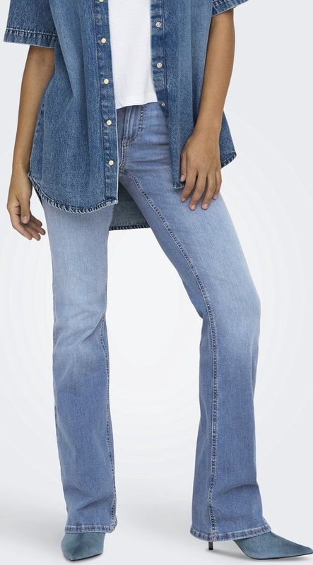 ONLBLUSH - Jeans - Effen - Denim - Flared - Mid Waist - Heavy Washed