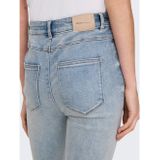 Jeans - Light Blue Denim - Katoen - Hoog Taillehoogte - Uitlopende Pijp