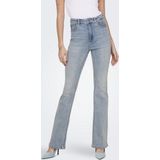 Jeans - Light Blue Denim - Katoen - Hoog Taillehoogte - Uitlopende Pijp