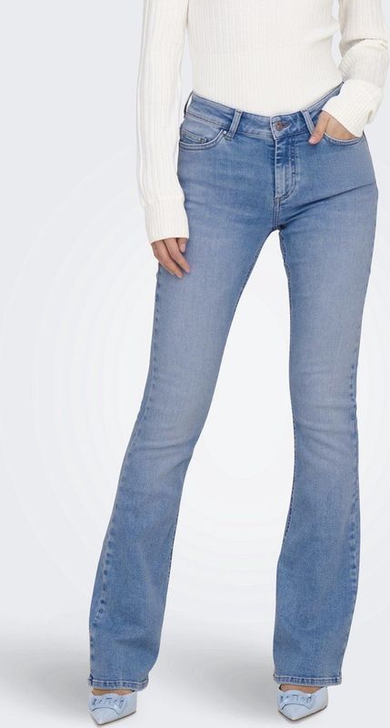 Only - Onlblush Mid Flared Jeans - Blauw - Flared Fit - Middelhoge Taille
