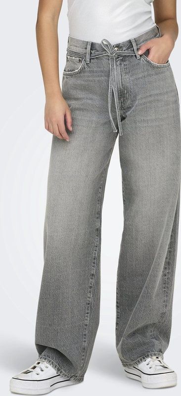 ONLY - Onlgianna Mw Straight Dot757 - Jeans - Medium Grey - Denim