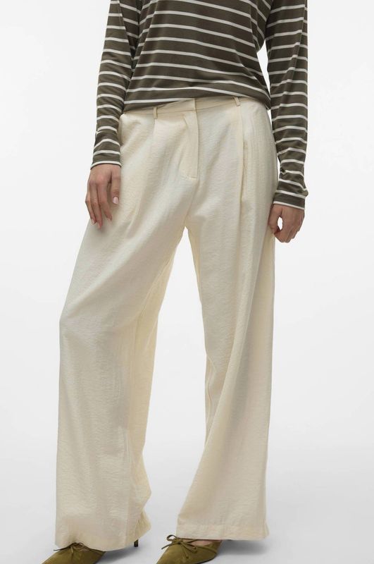 Vero Moda - Perry Hoge Taille Broek - Zwart - Katoen