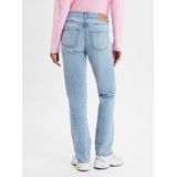 Jeans - Effen - Denim - Light Washed - Slimfit - Mid Waist