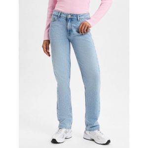 Jeans - Effen - Denim - Light Washed - Slimfit - Mid Waist