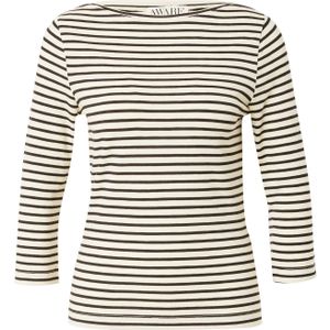 Awfiona - Top - Zwart - 3/4 Mouwen - Regular Fit