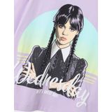 Wednesday - Top - Zwart - Jersey - Rubberen Print - Ronde Hals - Korte Mouwen