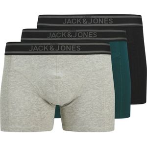 Jack & Jones - Kyle Solid Trunk - Boxershorts - Zwart - Donkerblauw - Grijs - 3-pack