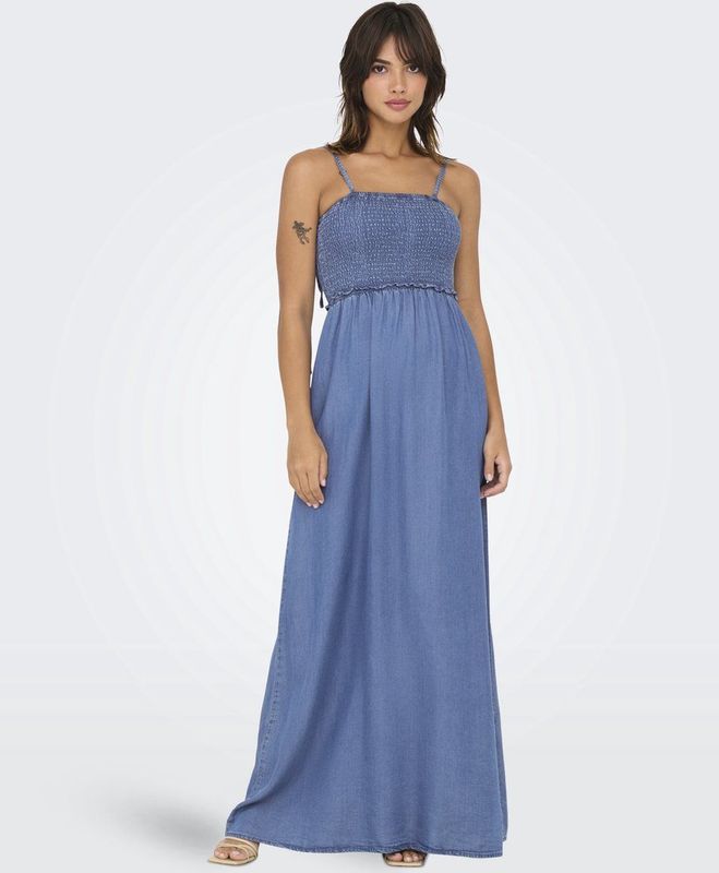 Onlcharis - Lange Jurk - Strapless - Mouwloos - Gesmokt Detail - Regular Fit