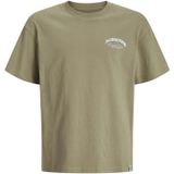 JACK & JONES JUNIOR - JJEBRANDES - T-shirt - Groenbruin - Katoen