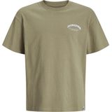 JACK & JONES JUNIOR - JJEBRANDES - T-shirt - Groenbruin - Katoen
