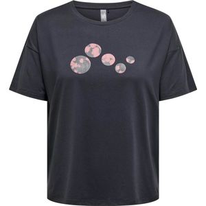 Onpaub - Elle t - Sportshirt - Dames - Curvy - Kleur Blauw Grijs