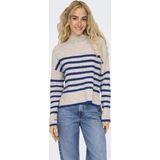 Only - Onlfridi Life Ls Stripe High Neck Cc Knt - Dames - Gebreide Truien