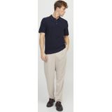 Jack & Jones - Heren Polo SS Sandri Knit Polo - Blauw - Maat L