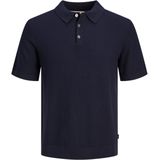 Jack & Jones - Heren Polo SS Sandri Knit Polo - Blauw - Maat L