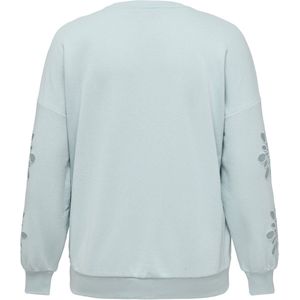 Lichtblauwe sweater met broderiemouwen