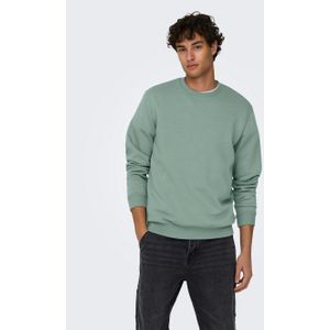 Sweater met ronde hals Ceres life ONLY & SONS. Katoen materiaal. Maten XL. Groen kleur