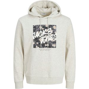 JACK & JONES - Hoodie - Mêlee Ecru - Katoen - Met Kap - Lange Mouwen