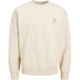 JACK & JONES Jjcharge Bedrukte sweatshirt met ronde hals voor heren, ronde hals, bedrukt, Jjcharge (1 stuk), Maanstraal, XXL