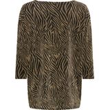 Only T-shirt Onlshiny 3 4 Top Cs Jrs 15339980 Black zebra Gold Dames