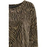 Only T-shirt Onlshiny 3 4 Top Cs Jrs 15339980 Black zebra Gold Dames