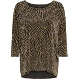 Only T-shirt Onlshiny 3 4 Top Cs Jrs 15339980 Black zebra Gold Dames