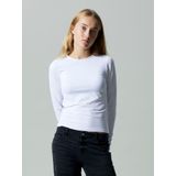 NAME IT - Shirt 'Dinci' - Wit - T-shirt - Lange Mouw - Slanke Pasvorm