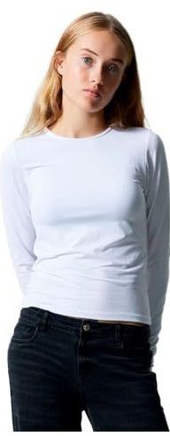 NAME IT - Shirt 'Dinci' - Wit - T-shirt - Lange Mouw - Slanke Pasvorm