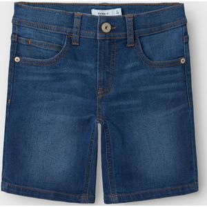 Name It - Silas Slim Denim Short - Donkerblauw - 76% Katoen - 22% Polyester - 2% Elastaan