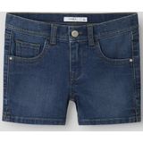 NAME IT - NKFSALLI - Korte Broek - Dark Blue Denim - Slim Fit, Verstelbare Taille, 5-Pocket Ontwerp