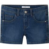 NAME IT - NKFSALLI - Korte Broek - Dark Blue Denim - Slim Fit, Verstelbare Taille, 5-Pocket Ontwerp
